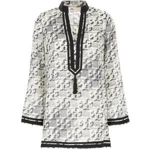 Tory Burch, Kleedjes, Dames, Veelkleurig, L, Katoen, Stijlvolle Blouses voor Vrouwen