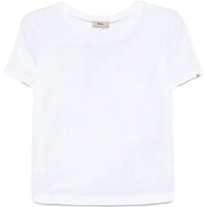 Herno, Tops, Dames, Wit, M, Dames T-shirt Casual Stijl