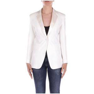 Dondup, Jassen, Dames, Wit, S, Polyester, Witte jassen met knoopsluiting