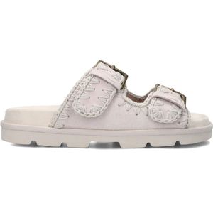 Mou, Schoenen, Dames, Grijs, 38 EU, Suède, Lage Bio Sandaal 2gespen Monoch
