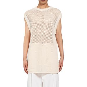 Laneus, Truien, Heren, Beige, M, Nylon, Opengebreide Vest Unisex Crème