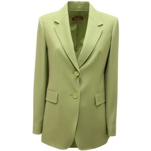 Max Mara, Jassen, Dames, Groen, M, Wol, Rosetta Wollen Jas