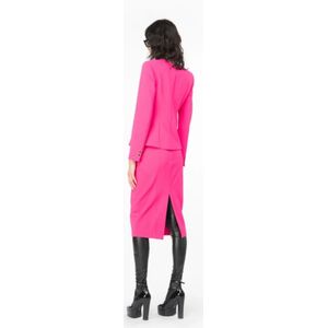 Pinko, Jassen, Dames, Roze, XS, Leer, Getailleerde Blazer