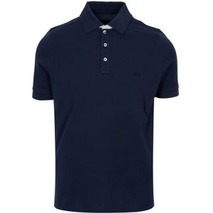 Fay, Tops, Heren, Blauw, XL, Katoen, Blauw Stretch Piqué Polo Shirt
