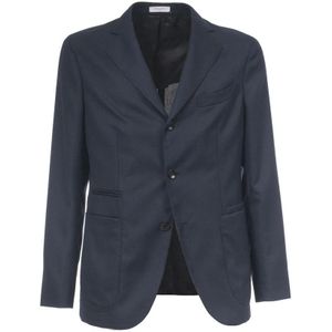 Boglioli, Jassen, Heren, Blauw, M, Wol, Regular Fit Wollen Jas