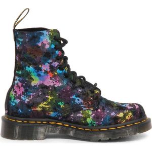 Dr. Martens, Schoenen, Dames, Veelkleurig, 36 EU, Suède, Regenboog Burst Suède Enkellaarzen