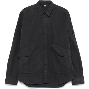C.p. Company, Jassen, Heren, Zwart, M, Katoen, Stijlvol Overshirt