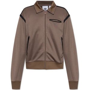 Adidas Originals, Sweatshirts & Hoodies, Heren, Bruin, S, Katoen, Sweatshirt met logo-vormige applicatie