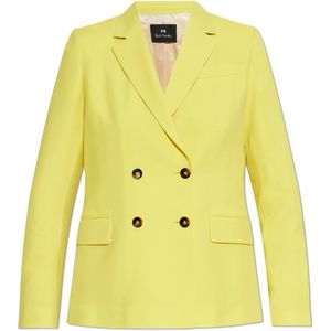 PS By Paul Smith, Jassen, Dames, Geel, S, Wol, Double-breasted Blazer
