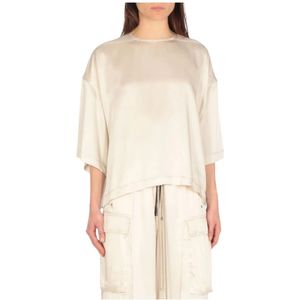 Rick Owens, Blouses & Shirts, Dames, Beige, S, Groene Zijden Blouse