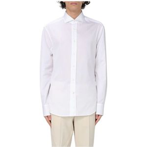 Brunello Cucinelli, Overhemden, Heren, Wit, M, Klassieke Witte Button-Up Shirt