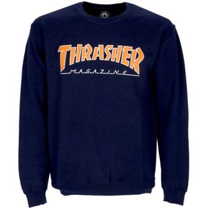 Thrasher, Sweatshirts & Hoodies, Heren, Blauw, XL, Katoen, Crewneck Sweatshirt Navy Orange