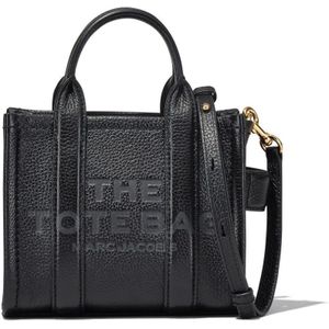 Marc Jacobs, Tassen, Dames, Zwart, ONE Size, Leer, Gestructureerde Leren Zwarte Schoudertas