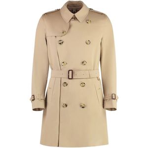 Burberry, Mantels, Heren, Beige, L, Katoen, Klassieke Katoenen Trenchcoat
