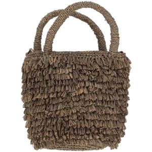Ibeliv, Tassen, Dames, Bruin, ONE Size, Katoen, Naka Raffia Schoudertas
