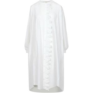 Semicouture, Kleedjes, Dames, Wit, S, Katoen, Witte Kant Jurk