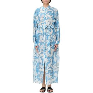 Etro, Kleedjes, Dames, Veelkleurig, S, Linnen, Maxi Overhemdjurk Badpak Multicolor