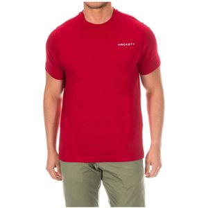 Hackett, Tops, Heren, Wit, XL, Katoen, T-shirt met korte mouwen en geribbelde afwerking