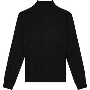 Diesel, Truien, Heren, Zwart, XL, Wol, Turtleneck van wol