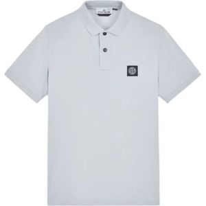 Stone Island, Tops, Heren, Blauw, L, Katoen, Biologisch Blauwe Hemel Polo Shirt