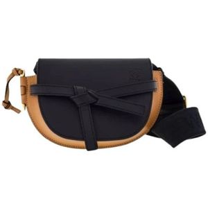 Loewe, Tassen, Dames, Zwart, ONE Size, Leer, Dual Mini Jacquard en Leren Tas
