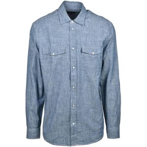 Dondup, Overhemden, Heren, Blauw, 2Xl, Katoen, Katoenen Overhemd