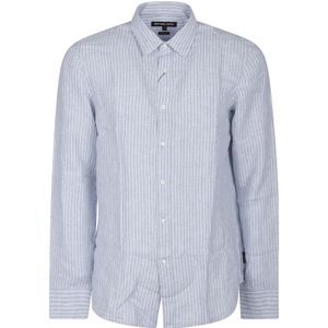 Michael Kors, Overhemden, Heren, Blauw, M, Klassieke Hallo Lange Mouw Shirt