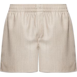 Ami Paris, Korte broeken, unisex, Beige, 2Xs, Wol, Logo shorts