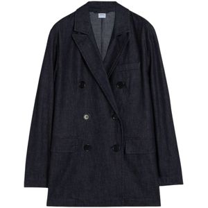 Aspesi, Jassen, Dames, Blauw, XS, Denim, Dubbelbreasted denim blazer