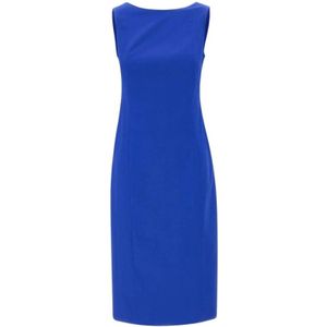 Max Mara, Kleedjes, Dames, Blauw, M, Katoen, Blauwe Katoenen Jurk 'Foglia'