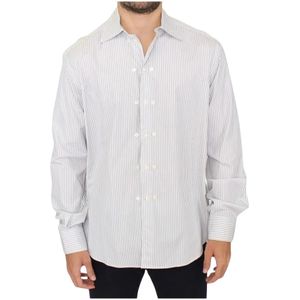 Ermanno Scervino, Overhemden, Heren, Wit, L, Katoen, Gestreept katoenen casual overhemd