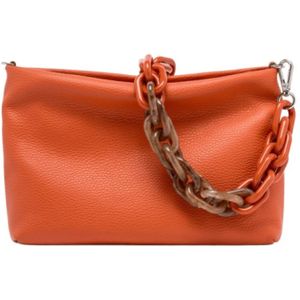 Gianni Chiarini, Tassen, Dames, Oranje, ONE Size, Leer, Corallo Clutch Tas