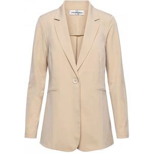 &Co Woman, Jassen, Dames, Beige, S, Leer, Blazer Philana