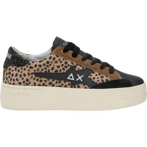 Sun68, Schoenen, Dames, Veelkleurig, 39 EU, Katoen, Beige platte schoenen Big Katy