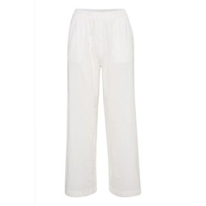 Kaffe, Broeken, Dames, Wit, XL, Katoen, Wijde Pijp Hoge Taille Broek