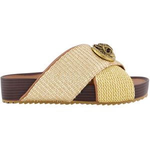 Kurt Geiger, Schoenen, Dames, Beige, 41 EU, Chelsea Laarzen met Kruisband
