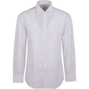 Brunello Cucinelli, Overhemden, Heren, Wit, L, Katoen, Elegante witte katoenen overhemd