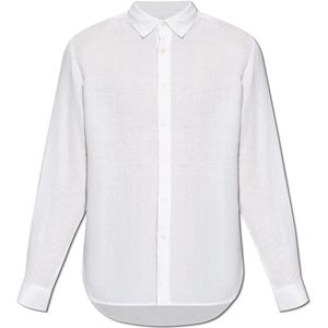 Woolrich, Overhemden, Heren, Wit, M, Linnen, Linnen overhemd