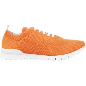 Kiton, Schoenen, Heren, Oranje, 44 1/2 EU, Katoen, Gebreide Running FIT Sneakers