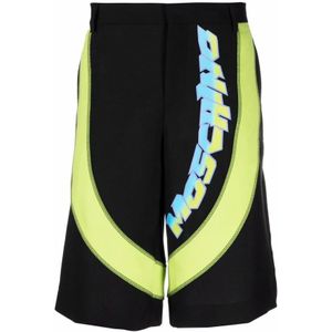 Moschino, Korte broeken, Heren, Zwart, L, Wol, Casual Zwarte Wol Mohair Shorts