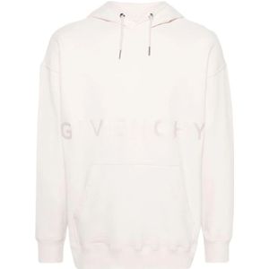 Givenchy, Sweatshirts & Hoodies, Heren, Beige, L, Katoen, Paris Logo Hoodie Relaxte Pasvorm