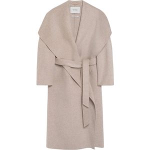 IVY Oak, Mantels, Dames, Beige, L, Wol, Minimalistische wollen jas met reverskraag