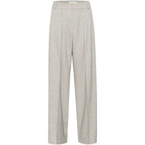 InWear, Broeken, Dames, Grijs, S, Geplooide Broek Lichtgrijs Melange