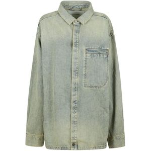 Entire Studios, Jassen, Dames, Blauw, S, Denim, Denim Stonewashed Overhemd