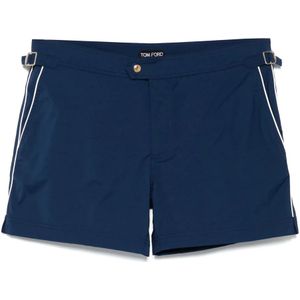 Tom Ford, Badkleding, Heren, Blauw, 2Xl, Polyester, Polyester Zwemshorts met Zakken