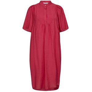 Co'Couture, Kleedjes, Dames, Rood, L, Jurk met Volantdetails en Korte Mouwen