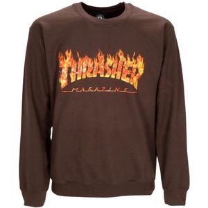 Thrasher, Sweatshirts & Hoodies, Heren, Bruin, S, Katoen, Donkere Chocolade Crewneck Sweatshirt