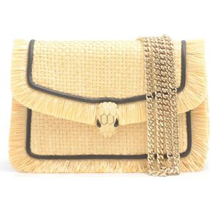Bvlgari Vintage, Pre-owned, Dames, Beige, ONE Size, Leer, Tweedehands leren schoudertassen
