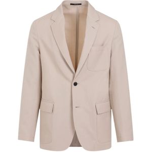 Dunhill, Jassen, Heren, Beige, L, Wol, Bruine Wol Omkeerbare Jas