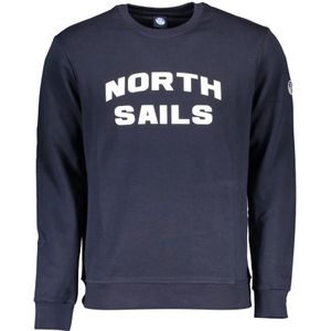 North Sails, Sweatshirts & Hoodies, Heren, Blauw, S, Blauwe Sweatshirt met Lange Mouwen en Ronde Hals